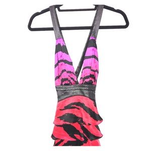 XS Bebe Black 🖤Purple 💜& Red ❤️Ombre Mini Dress